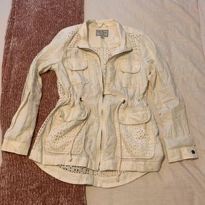 Lucky Brand Eyelet Linen Jacket